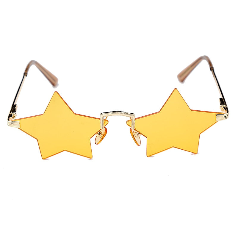 Steampunk Vintage Sunglasses Women Star Mirror Rimless Sunglasses Men Frameless Trend Fashion Retro Small Sunglasses Eyewear