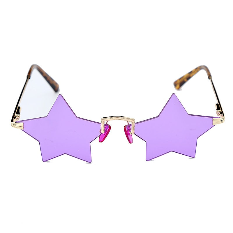 Steampunk Vintage Sunglasses Women Star Mirror Rimless Sunglasses Men Frameless Trend Fashion Retro Small Sunglasses Eyewear