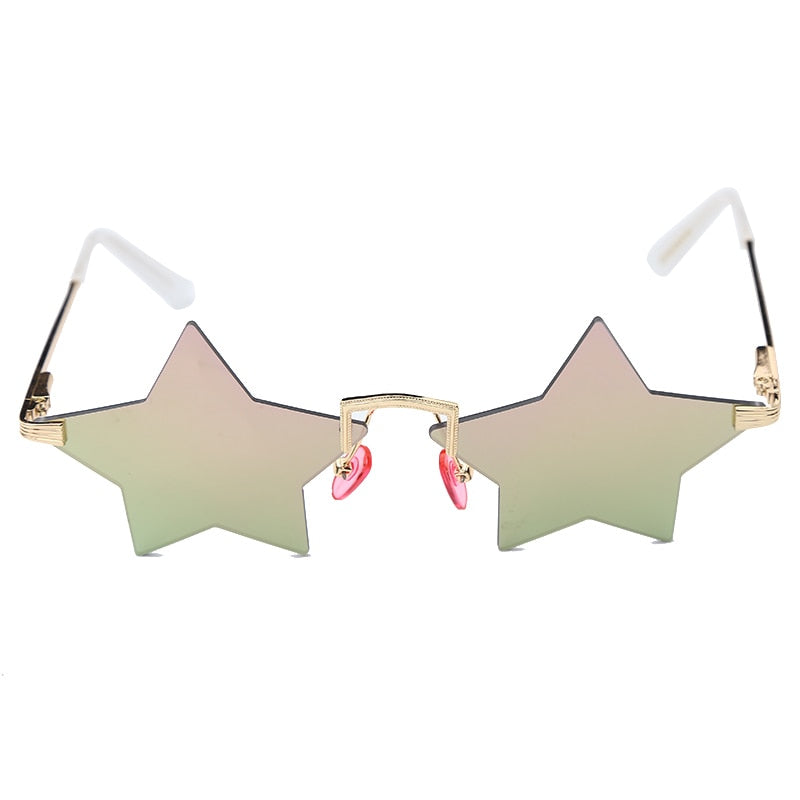 Steampunk Vintage Sunglasses Women Star Mirror Rimless Sunglasses Men Frameless Trend Fashion Retro Small Sunglasses Eyewear