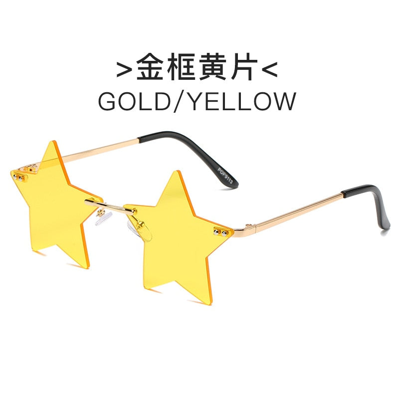 Steampunk Vintage Sunglasses Women Star Mirror Rimless Sunglasses Men Frameless Trend Fashion Retro Small Sunglasses Eyewear