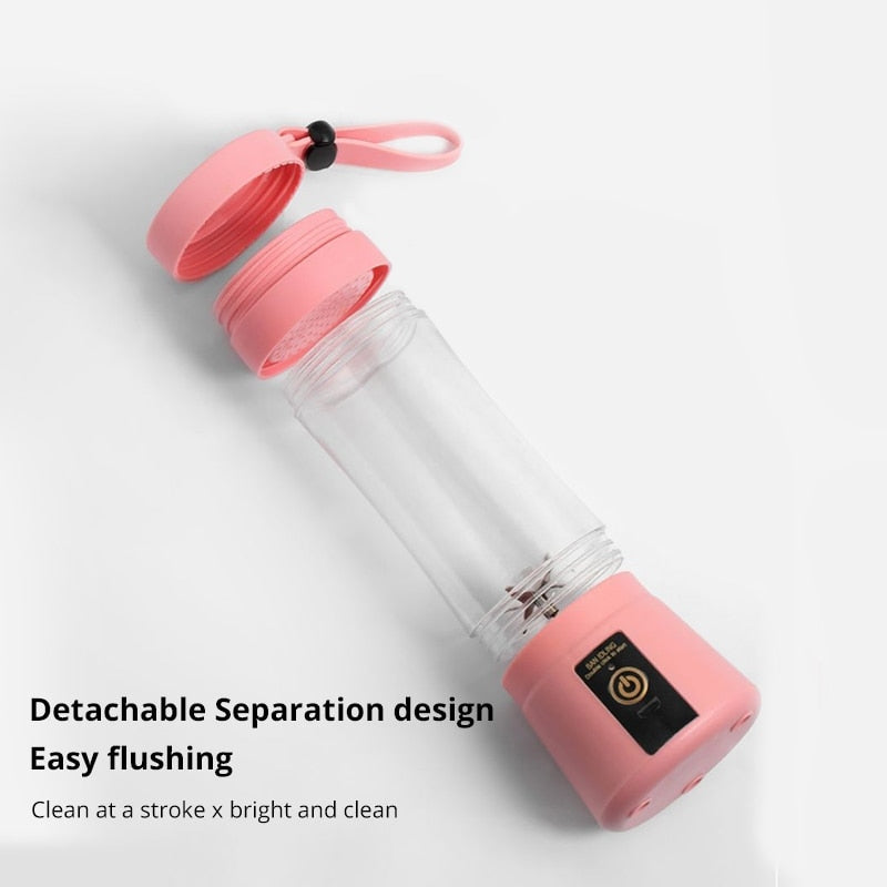 Mini Portable Blender Milkshake Cup With USB Rechargeable 6 Blades Mini Fruit Juice Mixer Shake Take Juice Cup