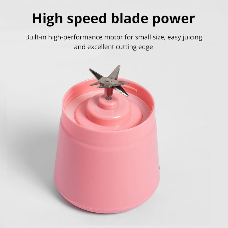 Mini Portable Blender Milkshake Cup With USB Rechargeable 6 Blades Mini Fruit Juice Mixer Shake Take Juice Cup