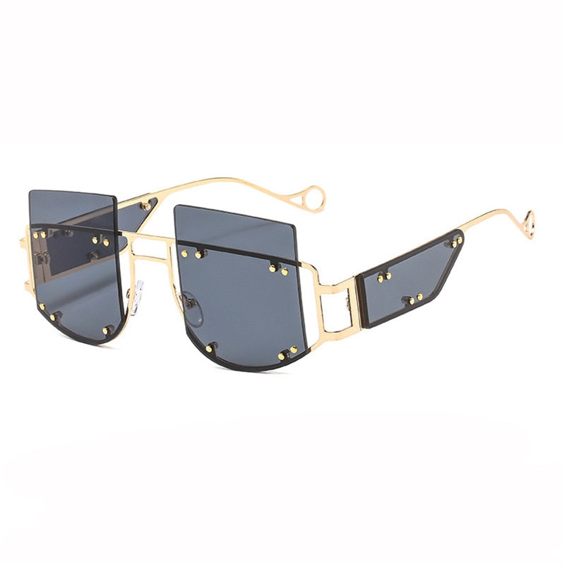 Fashion Rimless Sunglasses Women 2020 Men Luxury Brand Designer Sunglasses Ladies Square Retro Sun Glasses Oversized Eyewear