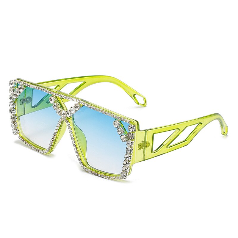 Oversized Square Diamond Sunglasses New Women Men Fashion Rhinestone Sun Glasses Lady Luxury Brand Designer Eyewear UV400 Unisex