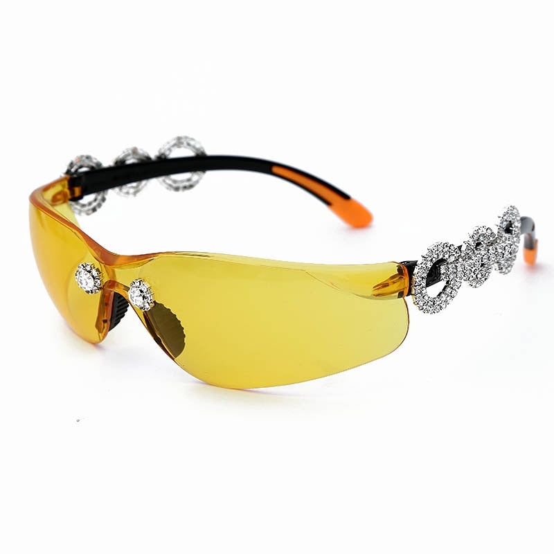 Yumomo Crystral Sunglasses Women Men Fashion Personlity Windshield UV Protection Blu Yellow UV400 Mirror Feminino De Sol Gafas