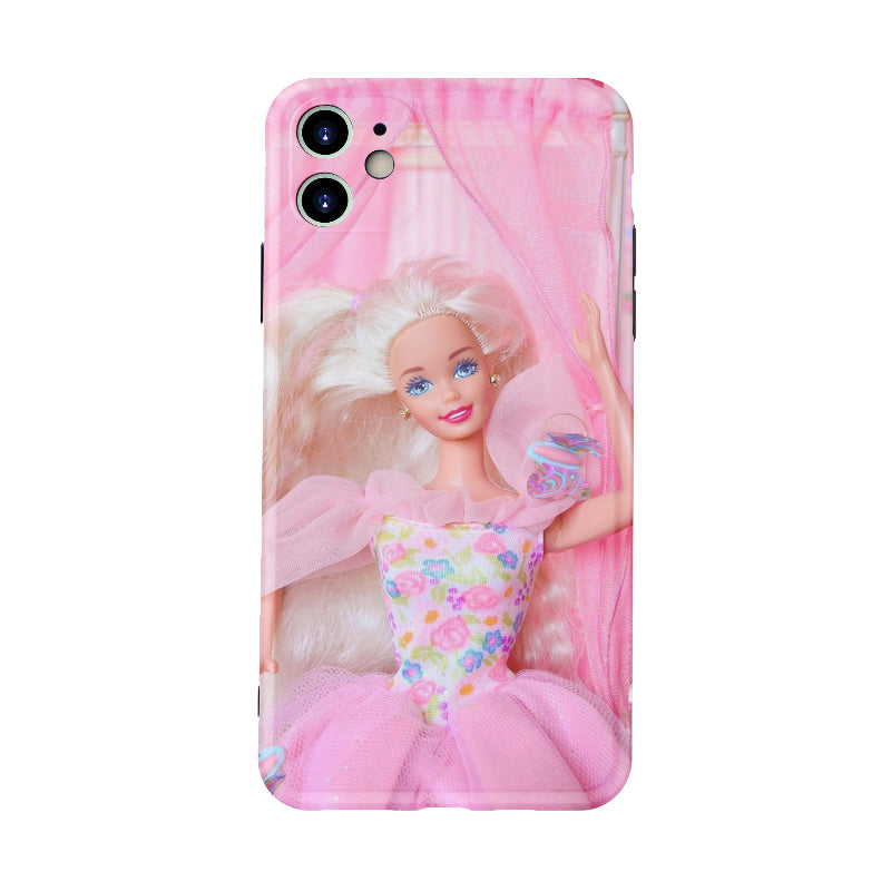 Cute Girls' Retro Barbie Doll Pink Princess for Iphone13pro Apple XR All-Inclusive Phone Case