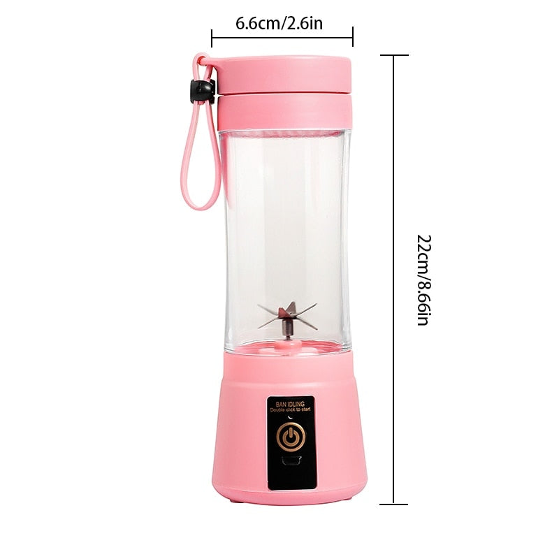 Mini Portable Blender Milkshake Cup With USB Rechargeable 6 Blades Mini Fruit Juice Mixer Shake Take Juice Cup