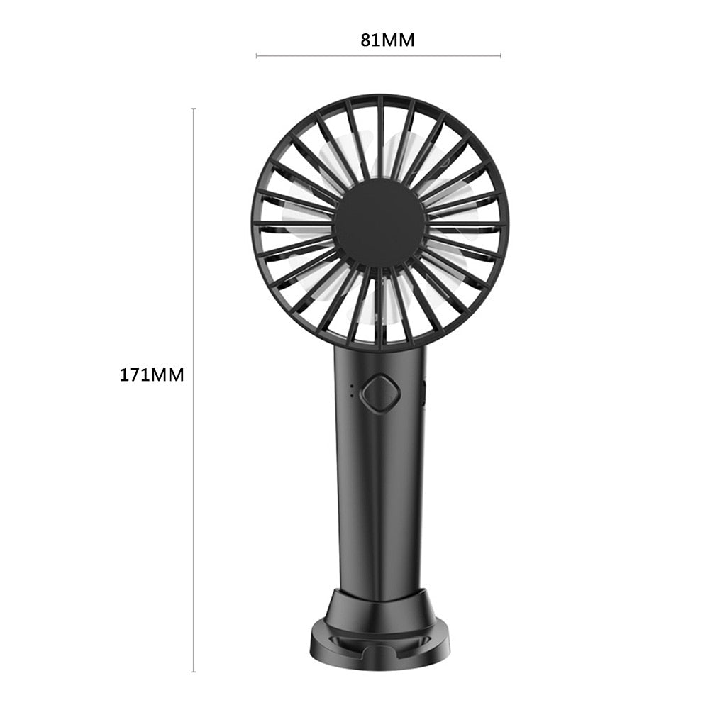 Portable Neck Fan USB Rechargeable Mute LED Digital Display Leafless Mini Electric Fan with LED Lights 5 Gear Air Cooling Fan