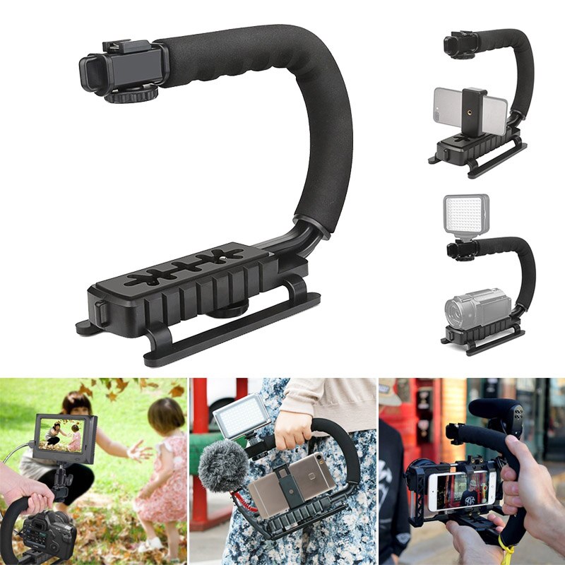 U-shaped Handheld Phone Stabilizing Photography Video Rig Film Making Vlogging Recording Case Bracket Stabilizer For Smartphone