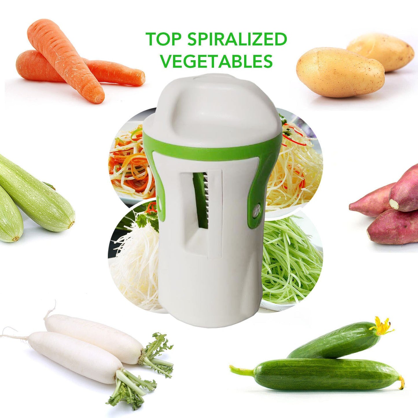 1pc Heavy Duty Spiralizer Slicer Vegetable Spiral Slicer Cutter Zucchini Pasta Noodle Spaghetti Multifunctional Use