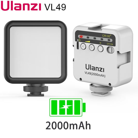 Ulanzi VL49 6W Mini LED Video Office Light 2000mAh 5500K Zoom Lighting Photographic Lighting U Bright Vlog Fill Light